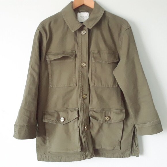 Ricki's Army Green Cotton Denim Utility Jacket - Picture 1 of 8